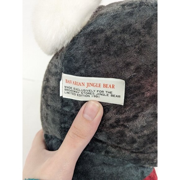 Vintage Bav Arian Jingle Bear Limited Edition 1991 Stuffed Animal 15" - Picture 6 of 8